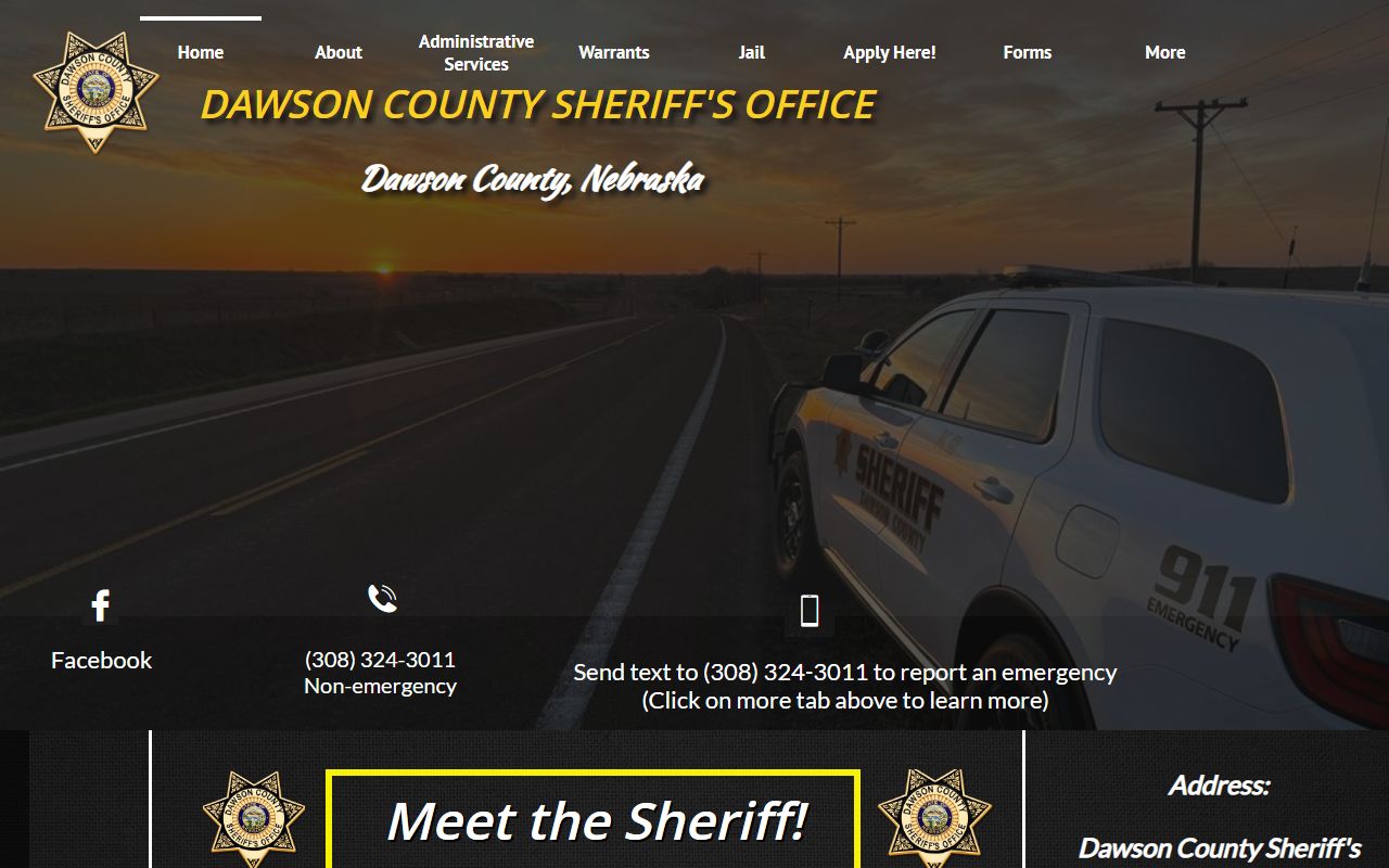 Dawson County inmate population sheriff office homepage and jail contact links